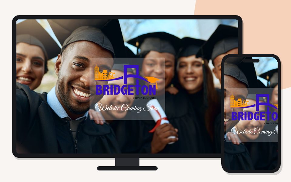 Bridgeton Africa website shown on a desktop monitor and a mobile phone